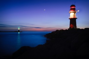 Blaue Stunde in Warnemünde