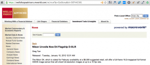 Nikon-D4-leak auf der Wells Fargo's Website